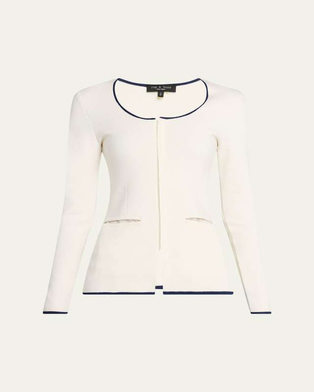 Ella Long-Sleeve Zip-Front Top